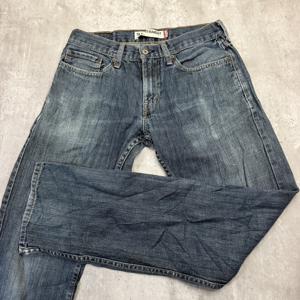 Levi's 514 Men's Slim Straight Leg Blue Denim Jeans 100% Cotton Size 31x30 USA